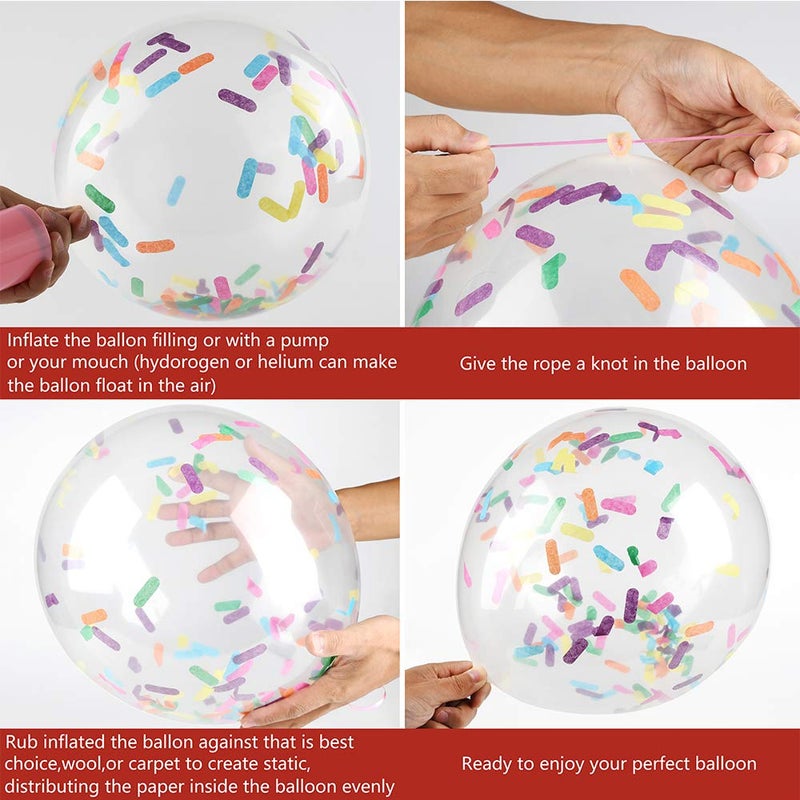 bouti1583 Party Balloon Birthday Balloons Sprinkles Confetti Balloon Pack - Ice Cream Sprinkle Balloons.(24PCS) - Image 2
